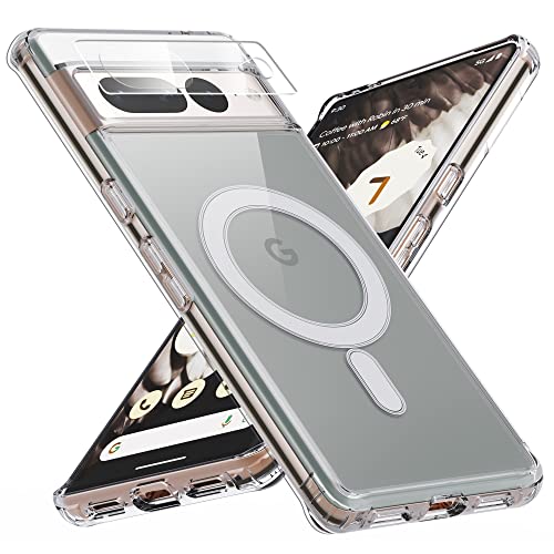 MAKAVO Für Pixel 7 Pro Hülle, magnetische Hülle kompatibel mit MagSafe, dünne harte Rückseite & weiche Kanten, kristallklare Abdeckung, stoßfeste Handyhülle mit Kameraobjektivschutz MAKAVO Für Pixel 7 Pro Hülle, magnetische Hülle kompatibel mit MagSafe, dünne harte Rückseite & weiche Kanten, kristallklare Abdeckung, stoßfeste Handyhülle mit Kameraobjektivschutz von MAKAVO