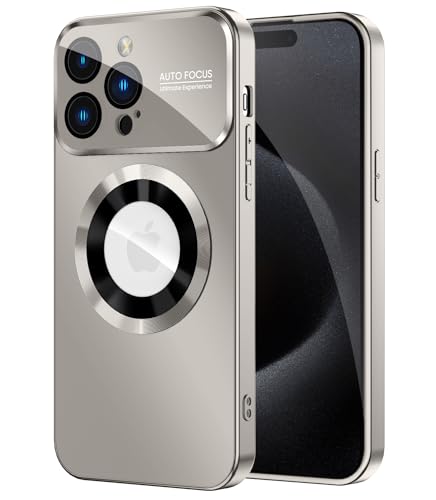 MAKAVO Magnetische Schutzhülle für iPhone 15 Pro Max, kompatibel mit MagSafe, integrierter Kameraobjektivschutz, Logo-Ansicht, sturzsichere Handyhülle, militärische Qualität, Titangrau MAKAVO Magnetische Schutzhülle für iPhone 15 Pro Max, kompatibel mit MagSafe, integrierter Kameraobjektivschutz, Logo-Ansicht, sturzsichere Handyhülle, militärische Qualität, Titangrau von MAKAVO