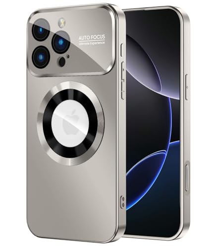 MAKAVO Magnetische Schutzhülle für iPhone 16 Pro Max, kompatibel mit MagSafe, integrierter Kameraobjektivschutz, Logo-View, Fallschutz in Militärqualität, Titangrau MAKAVO Magnetische Schutzhülle für iPhone 16 Pro Max, kompatibel mit MagSafe, integrierter Kameraobjektivschutz, Logo-View, Fallschutz in Militärqualität, Titangrau von MAKAVO