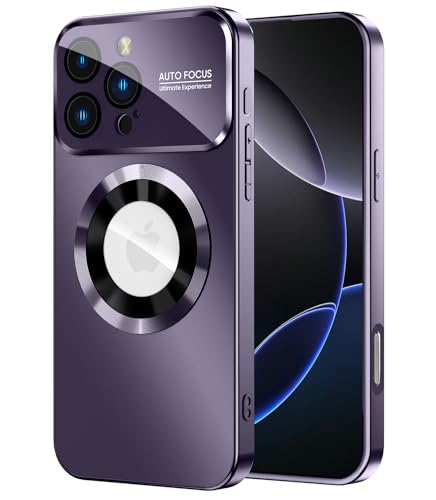 MAKAVO Magnetische Schutzhülle für iPhone 16 Pro Max, kompatibel mit MagSafe, integrierter Kameraobjektivschutz, Logo-View, Fallschutz in Militärqualität, Violett MAKAVO Magnetische Schutzhülle für iPhone 16 Pro Max, kompatibel mit MagSafe, integrierter Kameraobjektivschutz, Logo-View, Fallschutz in Militärqualität, Violett von MAKAVO