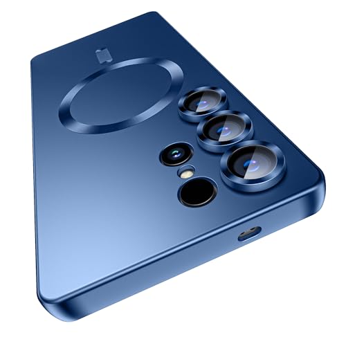 MAKAVO Matte für Samsung Galaxy S25 Ultra Hülle, kompatibel mit MagSafe, schlanke dünne magnetische Abdeckung mit integriertem Kameraobjektivschutz (abnehmbar), stoßfeste Handyschale, Blau MAKAVO Matte für Samsung Galaxy S25 Ultra Hülle, kompatibel mit MagSafe, schlanke dünne magnetische Abdeckung mit integriertem Kameraobjektivschutz (abnehmbar), stoßfeste Handyschale, Blau von MAKAVO