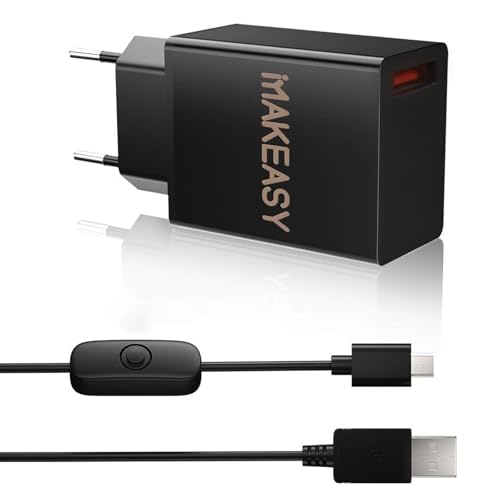 Raspberry Pi 3 Netzteil, Netzteil 3A/5V EU Ladegerät für Raspberry Pi 3 Model B, B+, Pi 2, Banana Pi mit EIN/Aus Schalter USB Ladegerät EU Stecker Micro USB Kabel Netzschalter Kompatibel Raspberry Pi 3 Netzteil, Netzteil 3A/5V EU Ladegerät für Raspberry Pi 3 Model B, B+, Pi 2, Banana Pi mit EIN/Aus Schalter USB Ladegerät EU Stecker Micro USB Kabel Netzschalter Kompatibel von MAKEASY