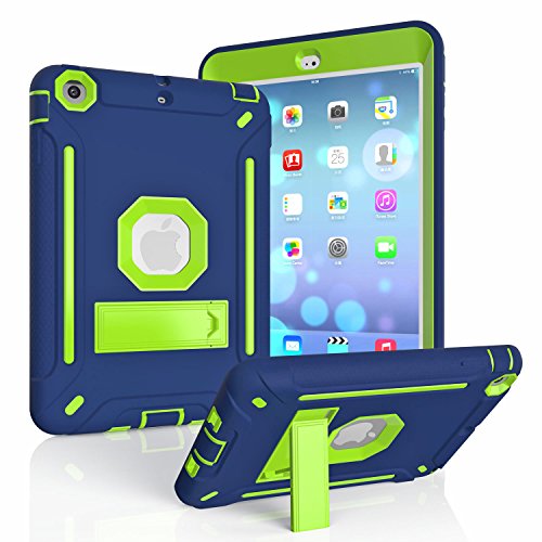 MAKEIT CASE iPad Mini Hülle, iPad Mini 3 Hülle, Heavy Duty Hybrid Stoßfest Schutzhülle Silikon und PC Hard Case Full Body Robuste Schutzhülle mit Ständer für iPad Mini 1/2/3 von MAKEIT CASE