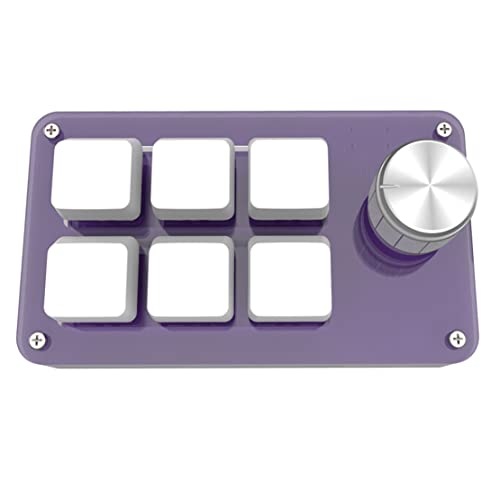 MAKIVI 6 Tasten + 1 Taste, personalisierte Tastatur, 6 Tasten, Makro-Programmierung, einhändig, Mini-Tastatur, mechanisch, Violett von MAKIVI