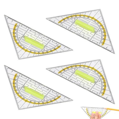4 Stück Geodreieck,Geodreieck mit Griff 16 cm,Geodreieck Klein Glexibel,Transparent Geo Dreieck Multifunktional,Lineal Winkelmesser Schule zum Kreise Zeichnen,Geometrie Set für Büro Designer Malerei 4 Stück Geodreieck,Geodreieck mit Griff 16 cm,Geodreieck Klein Glexibel,Transparent Geo Dreieck Multifunktional,Lineal Winkelmesser Schule zum Kreise Zeichnen,Geometrie Set für Büro Designer Malerei von MALOUSUN