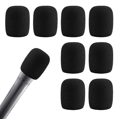 8 Stück Mikrofon Windschutz Schaumstoff Popschutz Mikrofon Windschutz Pop Filter Windscreen,schallschutz Schaumstoff-Popschutz Antibakterieller für Handmikrofone,KTV,Outdoor Aktivitäten Party von MALOUSUN