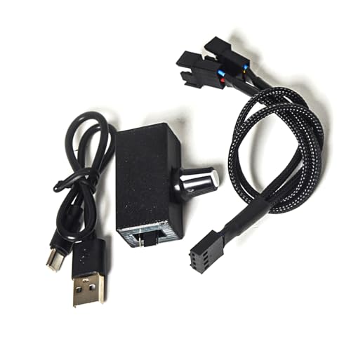 MALSSE Effizienter USB-PC-Lüfter-Controller-Ausgang, 5, 12 V, verstellbarer Netzteil-Adapter für 4-polige Lüfter von MALSSE