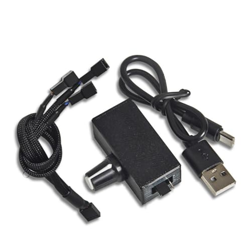 MALSSE Effizienter USB-PC-Lüfter-Controller-Ausgang, 5, 12 V, verstellbarer Netzteil-Adapter für 4-polige Lüfter von MALSSE