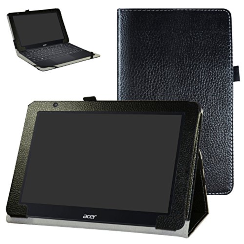 Acer One 10 S1003 hülle,Mama Mouth Folding Ständer Hülle Case mit Standfunktion für 10.1" Acer One 10 S1003 Windows 10 Tablet 2016,Schwarz von MAMA MOUTH