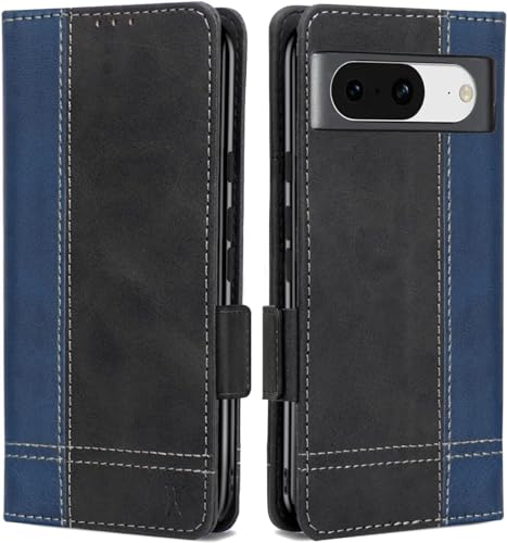 Für Google Pixel 8 Hülle, Magnet Ledertasche Handyhülle, Klapp Leder Kartenfächer Pixel 8 Schutzhülle, Flip Slim TPU Bumper Silikon Book Case,Stoßfeste Wallet Cover für Google Pixel 8 Blau Schwarz Für Google Pixel 8 Hülle, Magnet Ledertasche Handyhülle, Klapp Leder Kartenfächer Pixel 8 Schutzhülle, Flip Slim TPU Bumper Silikon Book Case,Stoßfeste Wallet Cover für Google Pixel 8 Blau Schwarz von MAMA MOUTH