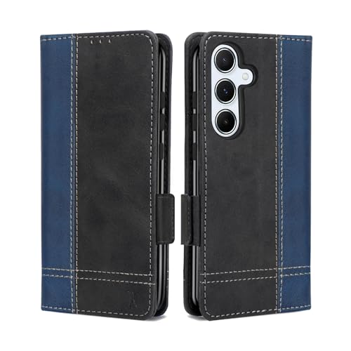 Für Samsung Galaxy A55 5G Hülle, Magnet Ledertasche Handyhülle, Klapp Leder Kartenfächer A55 Schutzhülle, Flip TPU Bumper Silikon Book Case,Stoßfeste Wallet Cover für Galaxy A55 Blau Schwarz Für Samsung Galaxy A55 5G Hülle, Magnet Ledertasche Handyhülle, Klapp Leder Kartenfächer A55 Schutzhülle, Flip TPU Bumper Silikon Book Case,Stoßfeste Wallet Cover für Galaxy A55 Blau Schwarz von MAMA MOUTH
