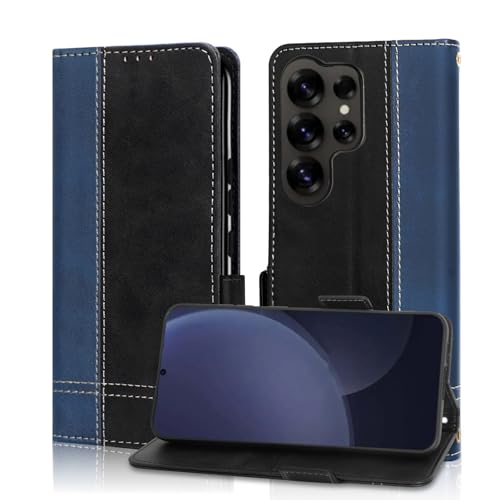 Hülle für Samsung Galaxy S25 Ultra, Magnet Ledertasche Handyhülle, Klapp Leder Kartenfächer Schutzhülle,Flip Slim TPU Bumper Silikon Book Case,Stoßfeste Wallet Cover für Galaxy S25 Ultra Blau Hülle für Samsung Galaxy S25 Ultra, Magnet Ledertasche Handyhülle, Klapp Leder Kartenfächer Schutzhülle,Flip Slim TPU Bumper Silikon Book Case,Stoßfeste Wallet Cover für Galaxy S25 Ultra Blau von MAMA MOUTH