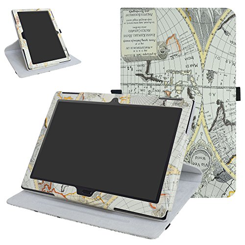 Lenovo Tab 4–10 Plus drehbare Hülle, Mama Mouth 360 Grad drehbarer Ständer mit niedlichem Muster für Lenovo Tab 4–10 Plus ZA2T000US Android 7.1 Tablet, Karte weiß von MAMA MOUTH