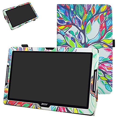 MAMA MOUTH Acer B3-A30 hülle, Folding Ständer Hülle Case mit Standfunktion für 10.1" Acer Iconia One 10 B3-A30 Android Tablet,Love Tree von MAMA MOUTH