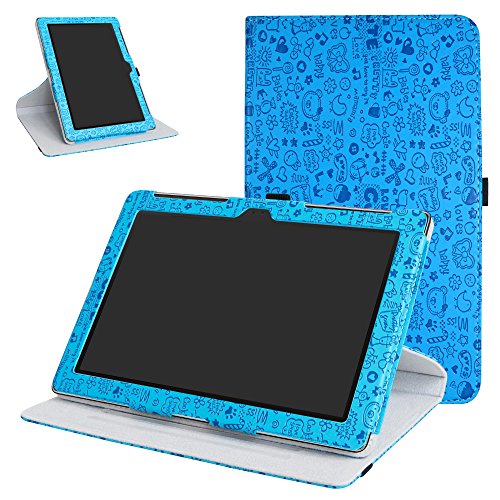 MAMA MOUTH Asus ZenPad 10 Z300CG Drehbares hülle, 360°Rotation Drehbares Standfunktion hülle mit Schöne Muster für 10.1" Asus ZenPad 10 Z300C Z300CG Z300CL Android Tablet-PC,Blau von MAMA MOUTH