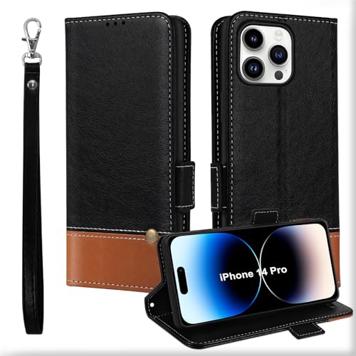 MAMA MOUTH Für iPhone 14 pro Hülle, Kartenfächer Leder Magnet Handyhülle,Stoßfeste Brieftasche für iPhone 14 pro Klapphülle, TPU Bumper Schutzhülle Case Cover für iPhone 14 pro Schwarz MAMA MOUTH Für iPhone 14 pro Hülle, Kartenfächer Leder Magnet Handyhülle,Stoßfeste Brieftasche für iPhone 14 pro Klapphülle, TPU Bumper Schutzhülle Case Cover für iPhone 14 pro Schwarz von MAMA MOUTH