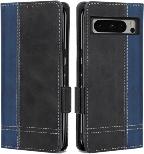 MAMA MOUTH Für Google Pixel 8 Pro Hülle, Magnet Ledertasche Handyhülle, Klapp Leder Kartenfächer Pixel 8 Pro Schutzhülle, Flip Slim TPU Bumper Silikon Book Case,Stoßfeste Wallet Cover Blau Schwarz MAMA MOUTH Für Google Pixel 8 Pro Hülle, Magnet Ledertasche Handyhülle, Klapp Leder Kartenfächer Pixel 8 Pro Schutzhülle, Flip Slim TPU Bumper Silikon Book Case,Stoßfeste Wallet Cover Blau Schwarz von MAMA MOUTH