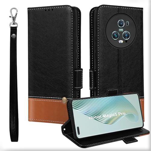 MAMA MOUTH Für Honor Magic 5 Pro 5G Hülle, Kartenfächer Leder Magnet Handyhülle,Stoßfeste Brieftasche für Honor Magic5 Pro Klapphülle, TPU Bumper Schutzhülle Case Cover für Honor Magic5 Pro Schwarz MAMA MOUTH Für Honor Magic 5 Pro 5G Hülle, Kartenfächer Leder Magnet Handyhülle,Stoßfeste Brieftasche für Honor Magic5 Pro Klapphülle, TPU Bumper Schutzhülle Case Cover für Honor Magic5 Pro Schwarz von MAMA MOUTH