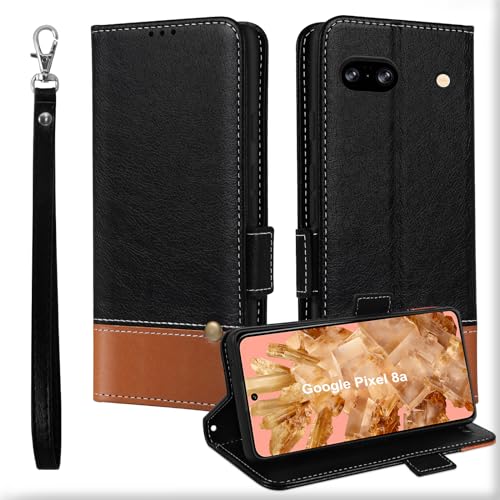MAMA MOUTH Für Google Pixel 8a Hülle, Kartenfächer Leder Magnet Handyhülle, Stoßfeste Brieftasche Klapphülle, TPU Bumper Schutzhülle Case Cover Mit Handschlaufe Schwarz MAMA MOUTH Für Google Pixel 8a Hülle, Kartenfächer Leder Magnet Handyhülle, Stoßfeste Brieftasche Klapphülle, TPU Bumper Schutzhülle Case Cover Mit Handschlaufe Schwarz von MAMA MOUTH