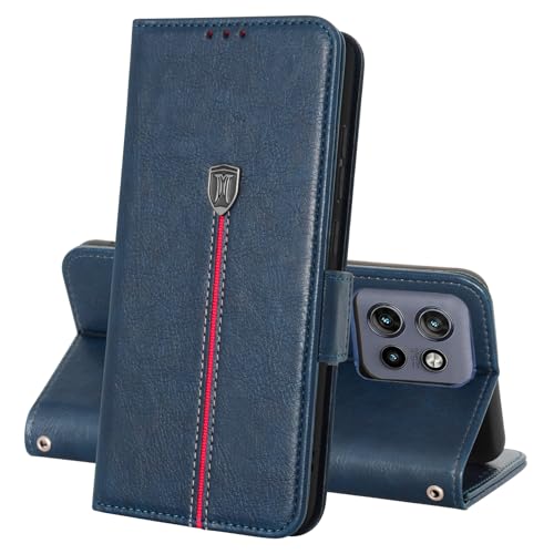 MAMA MOUTH Hülle für Motorola Edge 50 Neo, Magnet Leder Kartenfach Handyhülle, Klappbar Wallet Tasche Schutzhülle, Flip TPU Bumper Silikon Book Cover, Stoßfeste Case für Motorola Edge 50 Neo Blau MAMA MOUTH Hülle für Motorola Edge 50 Neo, Magnet Leder Kartenfach Handyhülle, Klappbar Wallet Tasche Schutzhülle, Flip TPU Bumper Silikon Book Cover, Stoßfeste Case für Motorola Edge 50 Neo Blau von MAMA MOUTH