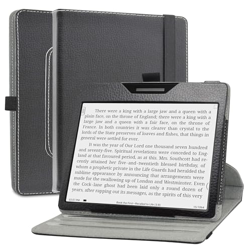 MAMA MOUTH Kompatibel mit BOOX Go Color 7 hülle,360° Drehbarer Stand Cover Premium Schutzhülle Tasche Etui mit Ständerfunktion Case für BOOX Tablet Go Color 7 Zoll Tablet,Schwarz von MAMA MOUTH