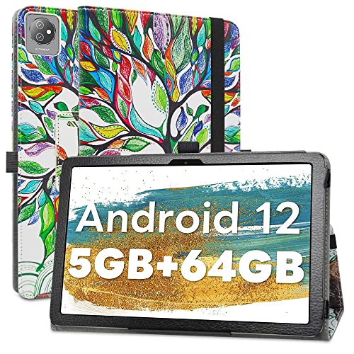MAMA MOUTH Kompatibel mit Blackview Tab 7 WiFi Hülle,Schutzhülle mit Hochwertiges PU Leder Tasche Case für 10.1" Blackview Tab 7 WiFi/Blackview Tab 8 WiFi(Not fit Blackview Tab 7 /Tab7 Pro),Love Tree von MAMA MOUTH