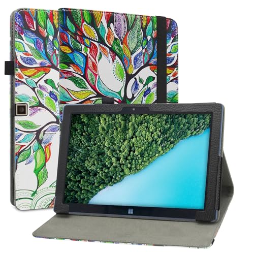 MAMA MOUTH Kompatibel mit Fusion5 FWIN232 PRO Hülle,Schutzhülle mit Hochwertiges PU Leder Tasche Case für Fusion5 FWIN232 PRO N5 10.1 Zoll Tablet,Love Tree von MAMA MOUTH