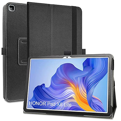 MAMA MOUTH Kompatibel mit Honor Pad X8 Hülle,Schutzhülle mit Hochwertiges PU Leder Tasche Case für 10.1" Honor Pad X8 / X8 Lite Tablet(Not fit Honor Pad 8),Schwarz von MAMA MOUTH