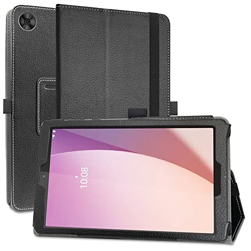 MAMA MOUTH Kompatibel mit Lenovo Tab M8 4th Gen Hülle,Schutzhülle mit Hochwertiges PU Leder Tasche Case für 8" Lenovo Tab M8 (4th Gen) TB300FU Tablet(Not fit Tab M8 3rd Gen / 2nd Gen),Schwarz von MAMA MOUTH