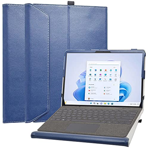 MAMA MOUTH Kompatibel mit Microsoft Surface Pro 8 Hülle,Schutzhülle mit Hochwertiges PU Leder Tasche Case für 13" Microsoft Surface Pro 9 / Pro 8 Tablet,Blau von MAMA MOUTH