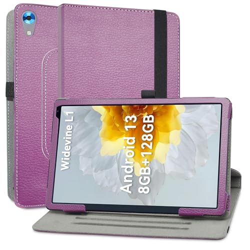 MAMA MOUTH Kompatibel mit Okaysea OC101 hülle,360° Drehbarer Stand Cover Premium Schutzhülle Tasche Etui mit Ständerfunktion Case für Okaysea OC101 / HotLight ‎HLTOC101 10 Inch Tablet,Violett von MAMA MOUTH