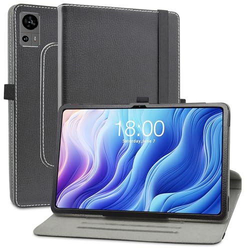 MAMA MOUTH Kompatibel mit TECLAST T60 hülle,360° Drehbarer Stand Cover Premium Schutzhülle Tasche Etui mit Ständerfunktion Case für TECLAST T60 2023 / Oukitel OT5 12 Inch Tablet,Schwarz von MAMA MOUTH