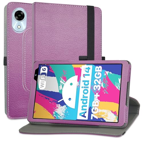 MAMA MOUTH Kompatibel mit UMIDIGI G1 Tab Mini hülle,360° Drehbarer Stand Cover Premium Schutzhülle Tasche Etui mit Ständerfunktion Case für UMIDIGI G1 Tab Mini 8 Zoll Tablet,Violett von MAMA MOUTH
