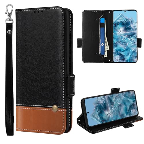MAMA MOUTH Für Samsung Galaxy A35 5G Hülle, Kartenfächer Leder Magnet Handyhülle,Stoßfeste Brieftasche A35 5G Klapphülle, TPU Bumper Schutzhülle Case Cover für Galaxy A35 5G Schwarz von MAMA MOUTH