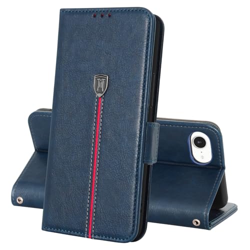 MAMA MOUTH für iPhone 16e/iPhone SE 2025 Hülle, Magnet Leder Kartenfach Handyhülle, Klappbar Wallet Tasche Schutzhülle, Flip TPU Bumper Silikon Book Cover, Stoßfeste Case für iPhone 16e/SE 2025 Blau MAMA MOUTH für iPhone 16e/iPhone SE 2025 Hülle, Magnet Leder Kartenfach Handyhülle, Klappbar Wallet Tasche Schutzhülle, Flip TPU Bumper Silikon Book Cover, Stoßfeste Case für iPhone 16e/SE 2025 Blau von MAMA MOUTH