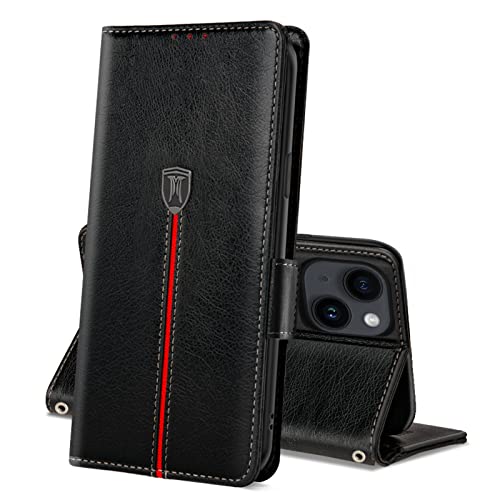 MAMA MOUTH iPhone 14 Plus Hülle, Magnet Leder Kartenfach Handyhülle, Klappbar Wallet Tasche iPhone 14 Plus Schutzhülle, Flip TPU Bumper Silikon Book Cover, Stoßfeste Case für iPhone 14 Plus Schwarz MAMA MOUTH iPhone 14 Plus Hülle, Magnet Leder Kartenfach Handyhülle, Klappbar Wallet Tasche iPhone 14 Plus Schutzhülle, Flip TPU Bumper Silikon Book Cover, Stoßfeste Case für iPhone 14 Plus Schwarz von MAMA MOUTH
