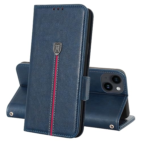 iPhone 15 Plus Hülle, Magnet Leder Kartenfach Handyhülle, Klappbar Wallet Tasche iPhone 15 Plus Schutzhülle, Flip TPU Bumper Silikon Book Cover, Stoßfeste Case für iPhone 15 Plus Blau iPhone 15 Plus Hülle, Magnet Leder Kartenfach Handyhülle, Klappbar Wallet Tasche iPhone 15 Plus Schutzhülle, Flip TPU Bumper Silikon Book Cover, Stoßfeste Case für iPhone 15 Plus Blau von MAMA MOUTH