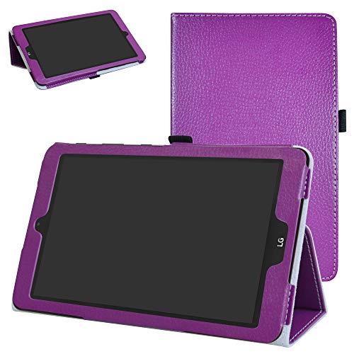 Mama Mouth PU Leder Folio 2-Folding Ständer Cover mit Stylus Halterung für 20,3 cm LG G Pad X II 8.0 Plus T-Mobile V530 Android 7.0 Tablet violett violett von MAMA MOUTH