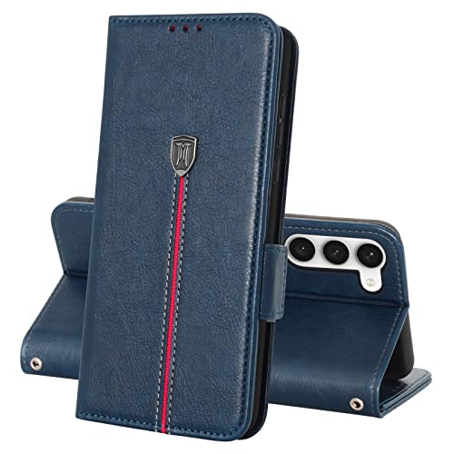 Samsung Galaxy S23 Plus Hülle, Magnet Leder Kartenfach Handyhülle, Klappbar Wallet Tasche Galaxy S23 Plus Schutzhülle, Flip TPU Bumper Silikon Book Cover, Stoßfeste Case für Samsung S23 Plus Blau von MAMA MOUTH