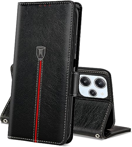 Hülle für Xiaomi Redmi 12/Redmi 12 5G, Magnet Leder Kartenfach Handyhülle, Klappbar Wallet Tasche Redmi 12 Schutzhülle, Flip TPU Bumper Silikon Cover, Stoßfeste Case für Redmi 12 5G Schwarz Hülle für Xiaomi Redmi 12/Redmi 12 5G, Magnet Leder Kartenfach Handyhülle, Klappbar Wallet Tasche Redmi 12 Schutzhülle, Flip TPU Bumper Silikon Cover, Stoßfeste Case für Redmi 12 5G Schwarz von MAMA MOUTH