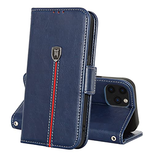 iPhone 11 Pro Max Hülle, Magnet Ledertasche Handyhülle, Klapp Leder Kartenfächer iPhone 11 Pro Max Schutzhülle, Flip Slim TPU Bumper Silikon Book Case,Stoßfeste Wallet Cover für iPhone 11 Pro Max Blu von MAMA MOUTH