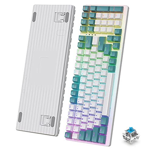 K3 Mechanische Tastatur ultrakompakt Mini Volle Größe Typ C USB Pro Kontrol Freek NKRO wasserfest 10 RGB Chroma Beleuchtung LED Taktil & klickend linearer Blau Schalter für PC/Mac,QWERTY Layout von MAMBASNAKE