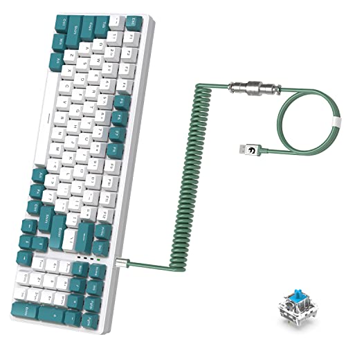 K3 Pro Mechanical Keyboard Wired Ultra-Compact Mini 98 Keys RGB Illuminated LED Clicky Optical Linear Blue Switch+Coiled USB Cable Type-C to USB-A,TPU Spring Cable Detachable Metal Aviation Connector von MAMBASNAKE