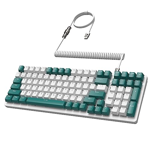 MAMBASANKE K6 Pro 96% 3 Modi Mechanische Gaming-Tastatur Hot Swap 4000 mAh 2,4 GHz/Bluetooth 5.0/kabelgebundene Tastatur mit spiralförmigem USB-Kabel Typ-C 9 RGB Blauer Schalter-Grün MAMBASANKE K6 Pro 96% 3 Modi Mechanische Gaming-Tastatur Hot Swap 4000 mAh 2,4 GHz/Bluetooth 5.0/kabelgebundene Tastatur mit spiralförmigem USB-Kabel Typ-C 9 RGB Blauer Schalter-Grün von MAMBASNAKE