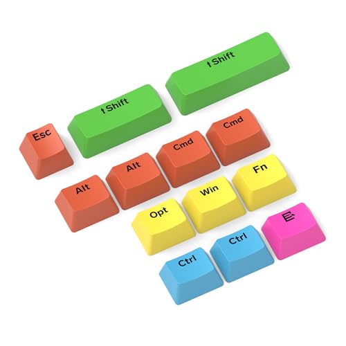 MAMBASNAKE 13 Tasten PBT-Farbsublimations-Tastenkappen-Set, OEM-Profil,Custom Keycap für 61/68/87/98/104 Mechanische Tastatur,CMD Opt-Taste für Mac,Kompatibel mit Cherry Gateron Kailh MX-Schaltern von MAMBASNAKE