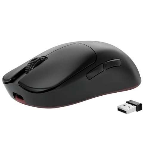 MAMBASNAKE AJAZZ AJ099 PRO X SUPERLIGHT Kabellos Gaming Maus, 54g Ultra-leicht Esports Maus, 120000DPI, HyperSpeed PixArt PAW3311 Sensor, 2.4G/Kabelgebunden Ergonomische, Bis zu 200 Std. Akku, Schwarz von MAMBASNAKE