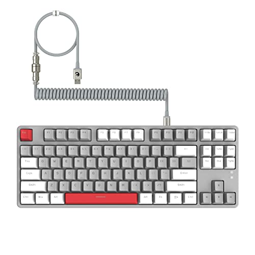 MAMBASNAKE AK873 Mechanische Tastatur zum Selbermachen, Spiralkabel, 22 Tasten RGB Hintergrundbeleuchtung, schwimmende Tastenabdeckung, 87% Tastatur mit Abnehmbarer Magnetabdeckung, für Gamer… von MAMBASNAKE
