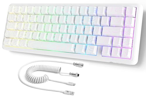 MAMBASNAKE ATTACK SHARK X65 HE Rapid Trigger-Tastatur, 0,01 mm RT-Genauigkeit, 8KHz, 60% kabelgebundene Magnetschalter-Tastatur mit 8KHz-Kabel, Einstellbare Betätigung,Snap Tap,für PC/Mac,Weiße Kontur MAMBASNAKE ATTACK SHARK X65 HE Rapid Trigger-Tastatur, 0,01 mm RT-Genauigkeit, 8KHz, 60% kabelgebundene Magnetschalter-Tastatur mit 8KHz-Kabel, Einstellbare Betätigung,Snap Tap,für PC/Mac,Weiße Kontur von MAMBASNAKE