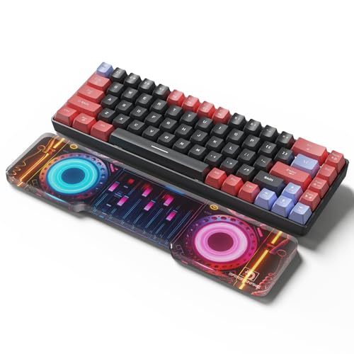 MAMBA SNAKE Handballenauflage für 68-Tasten-Tastaturen – CNC-Acryl-Handballenauflage für die Tastatur mit UV-Druckmuster im Punk-Stil – Rutschfeste Gummifüße zum Spielen/Tippen – 13 x 3,1 Zoll – Lila von MAMBASNAKE