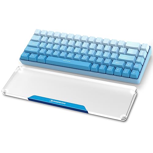 MAMBASNAKE Handgelenkauflage für Tastatur, Tastaturpad aus Acryl für Compact 60% Tastatur - Ergonomic Wrist Rest für Büro/Spiele/Tippen/Laptop - Premier Clear Acryl - Anti-Rutsch Gummifüße - Blau von MAMBASNAKE